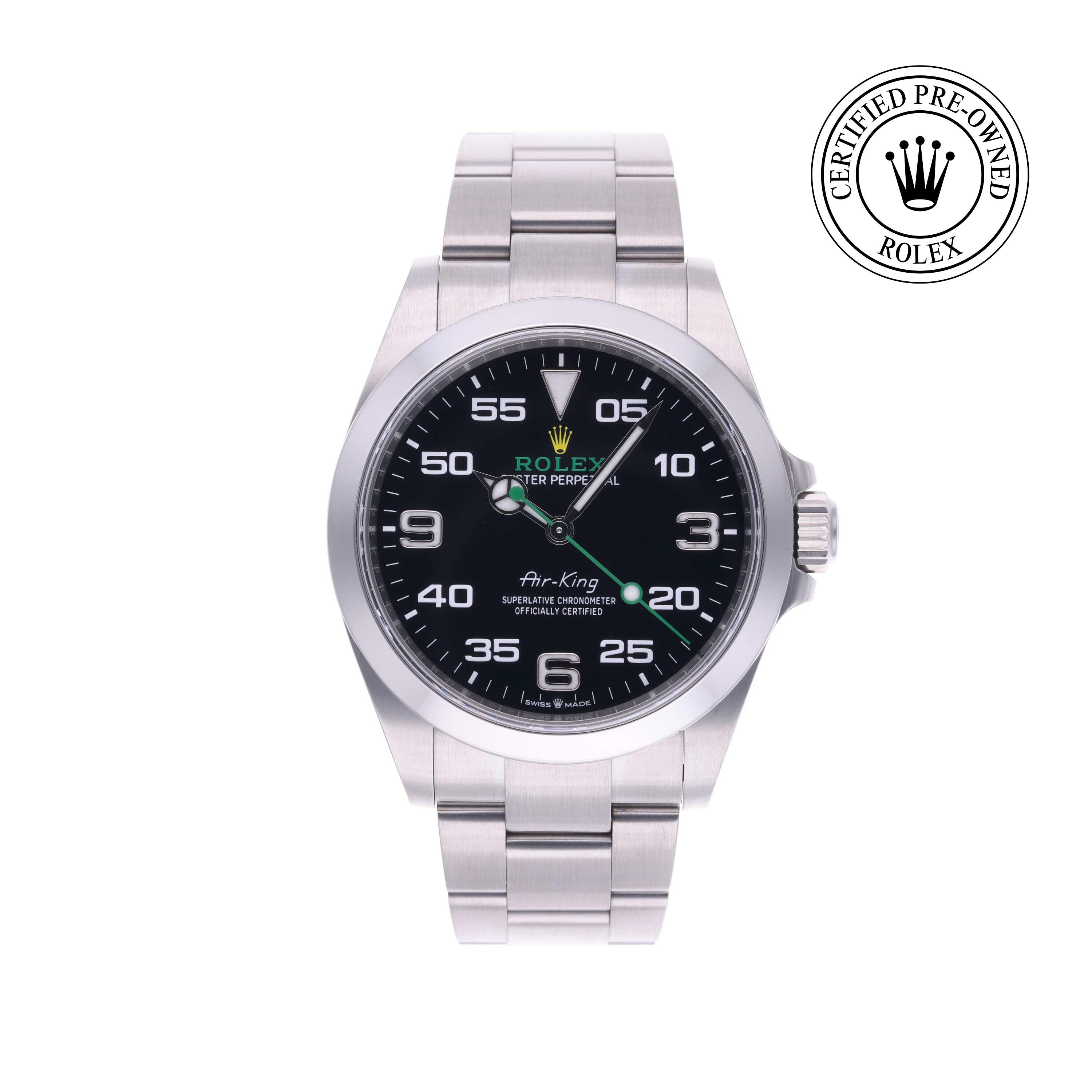 Rolex CPO Air-King M126900 front on white background