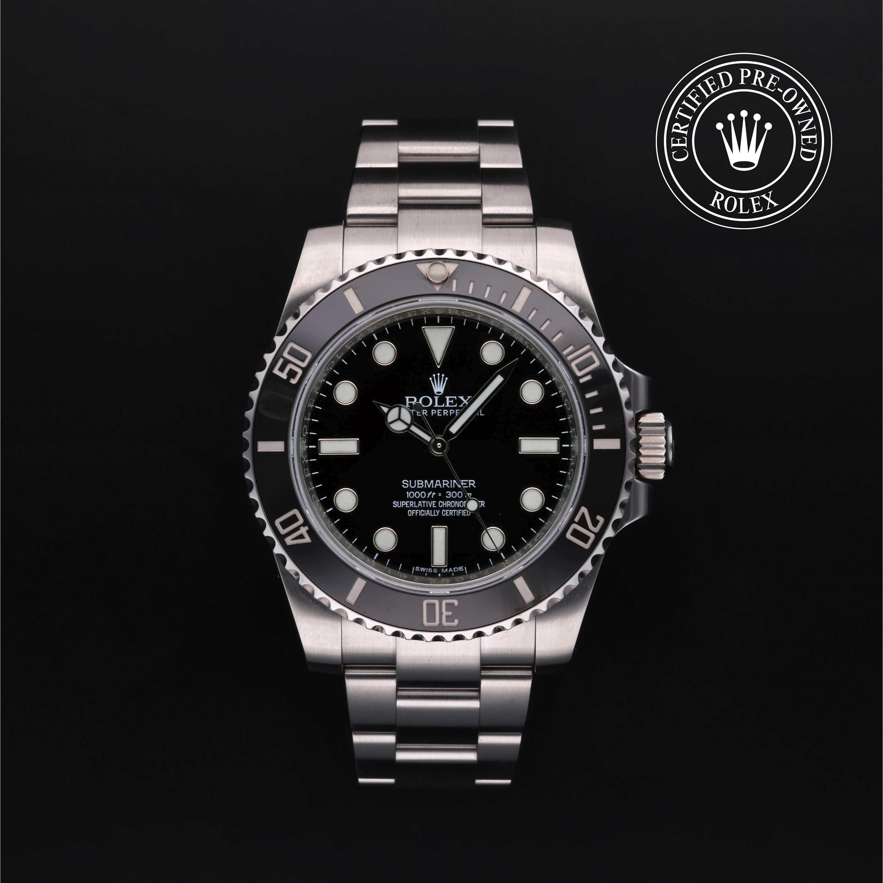 Rolex Certified Pre-owned Submariner M114060-0002 front on black background