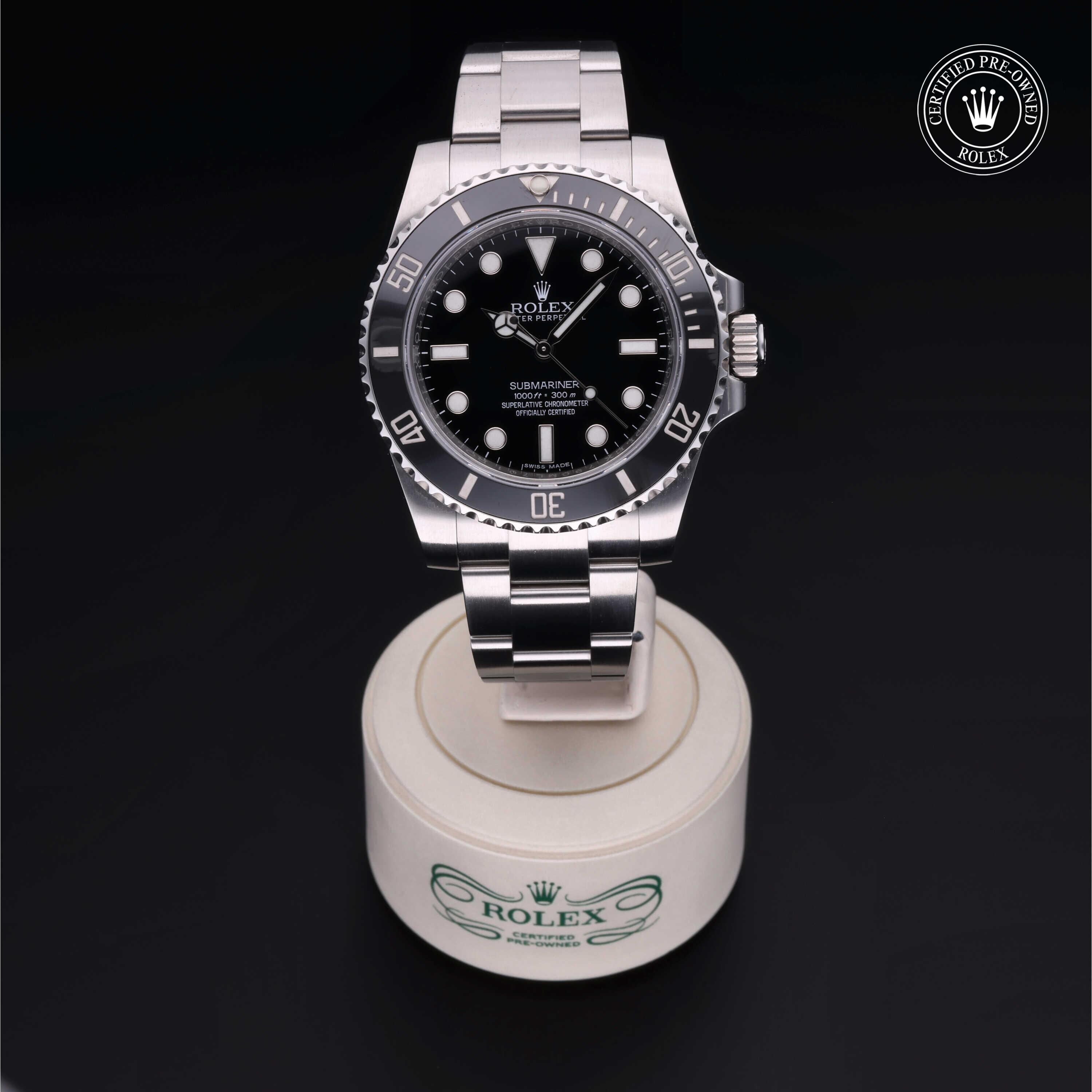Rolex Certified Pre-owned Submariner M114060-0002 front on black background