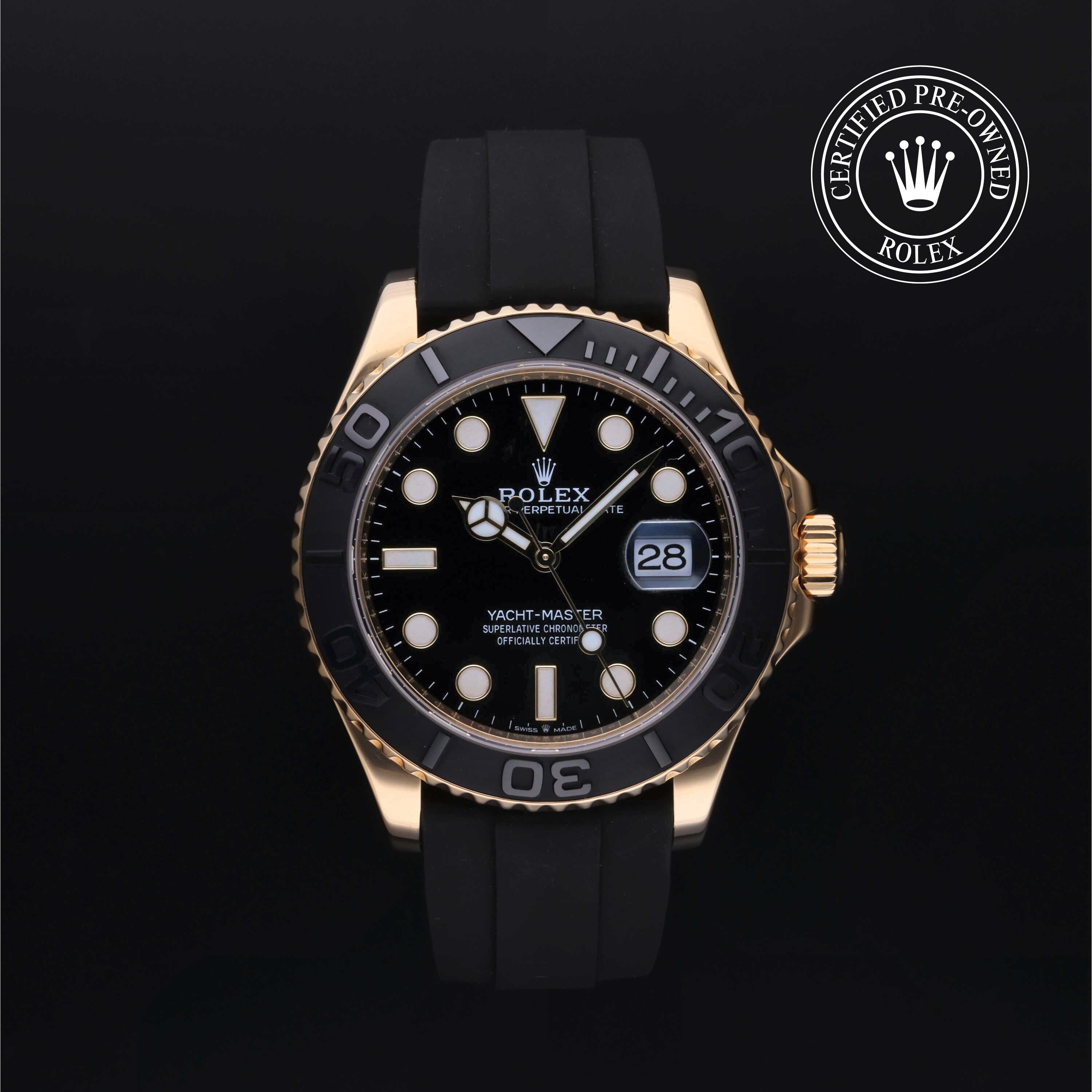 Rolex Certified Pre-owned Yacht-Master M226658-0001 front on black background