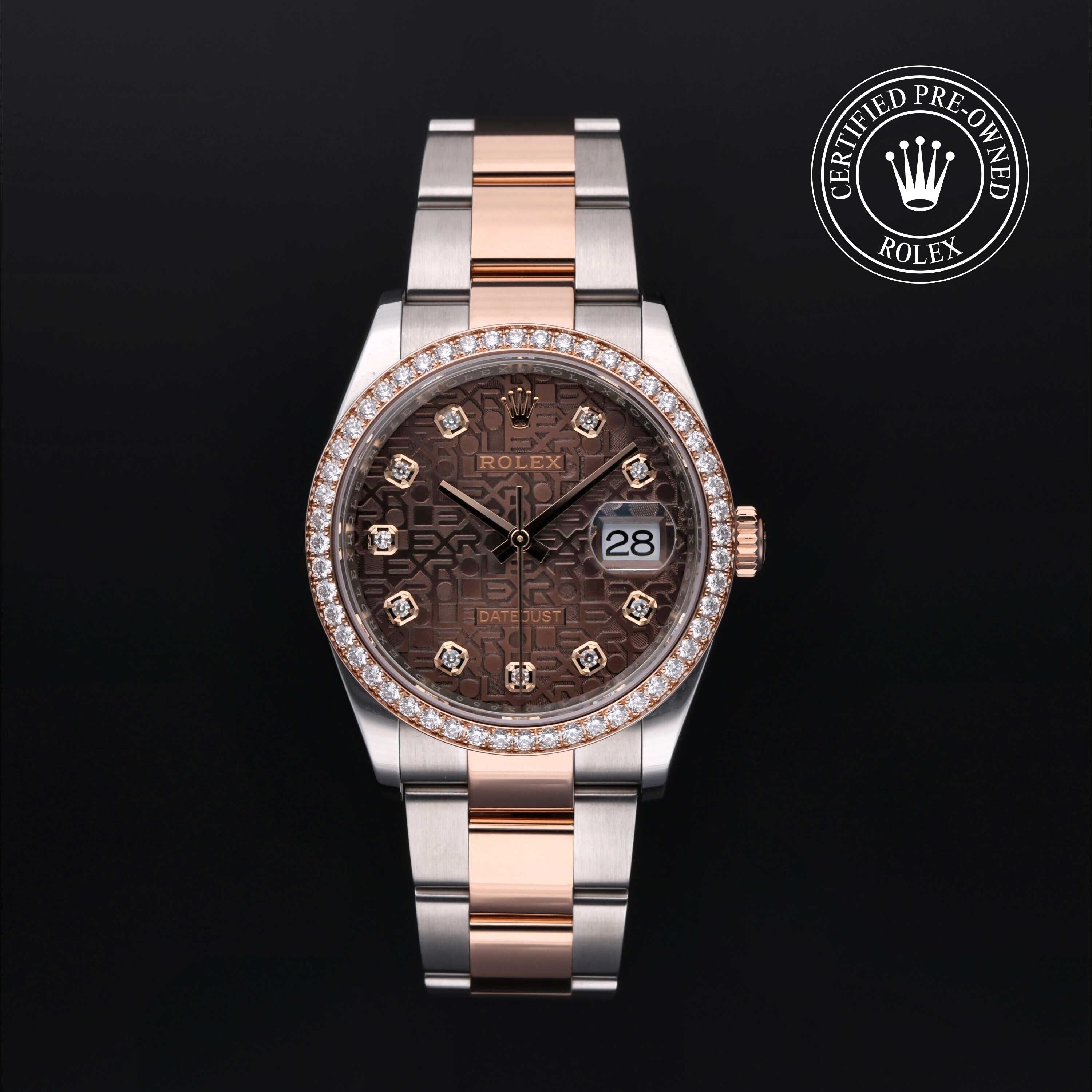 Rolex CPO Datejust M126281RBR front on white background