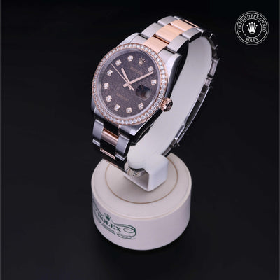 Rolex CPO Datejust M126281RBR front on white background