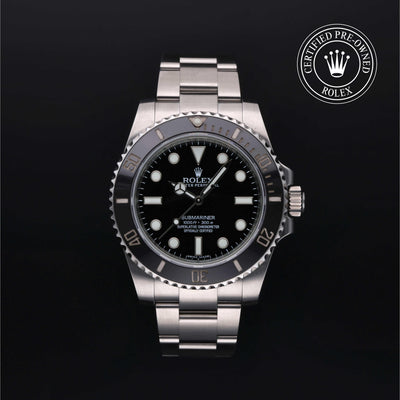 Rolex Certified Pre-owned Submariner M114060-0002 front on black background