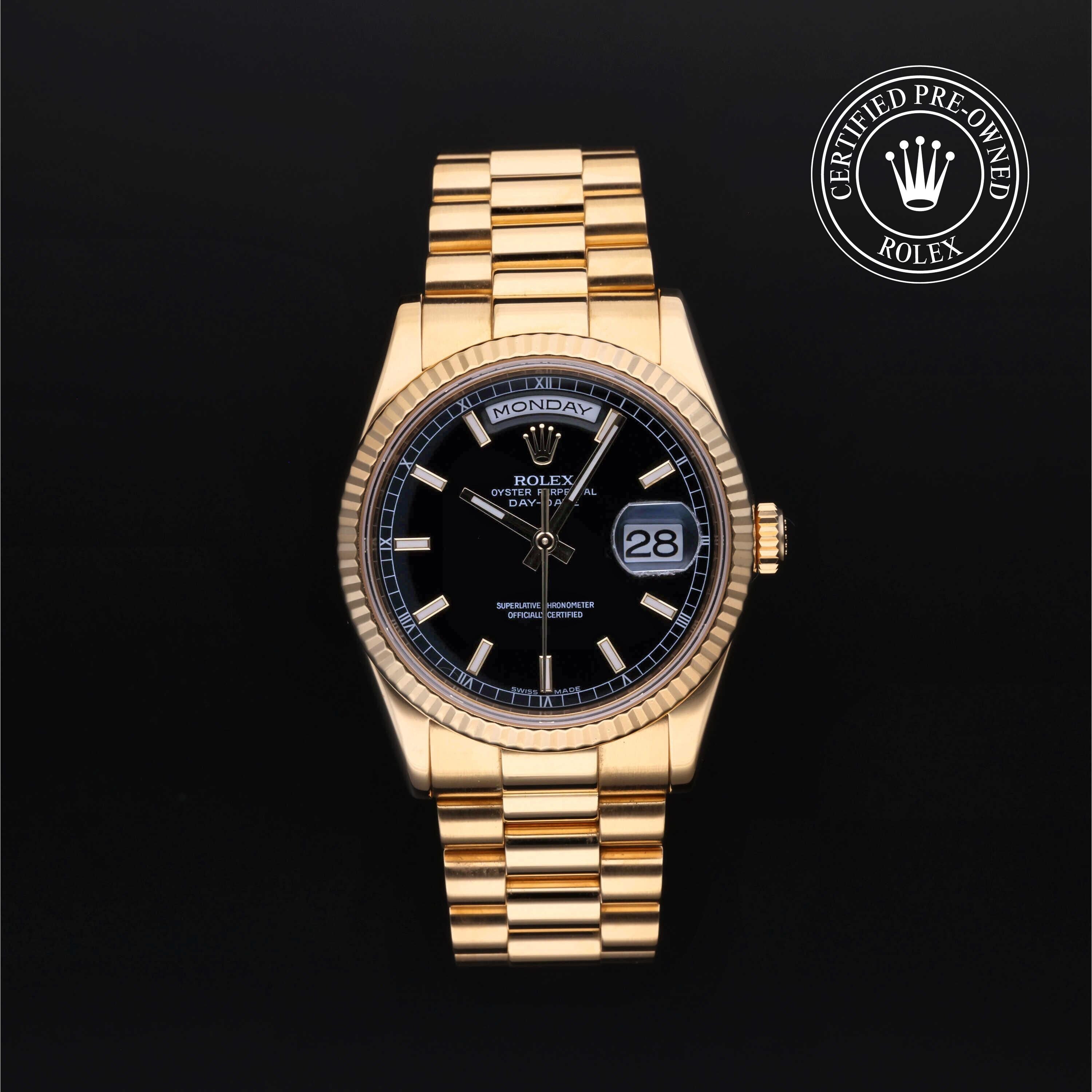 Rolex CPO Day-date M118238 front on white background