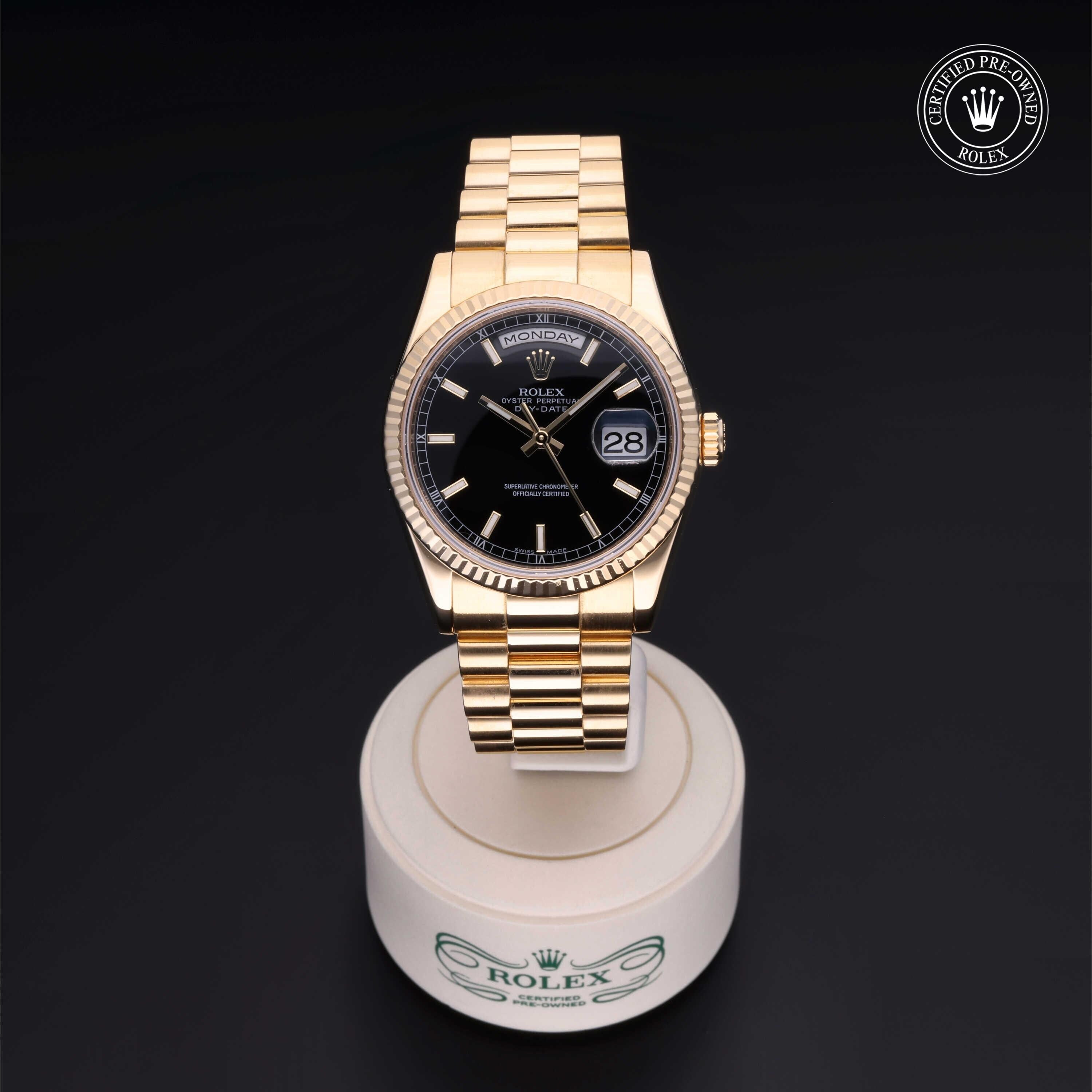 Rolex CPO Day-date M118238 front on white background