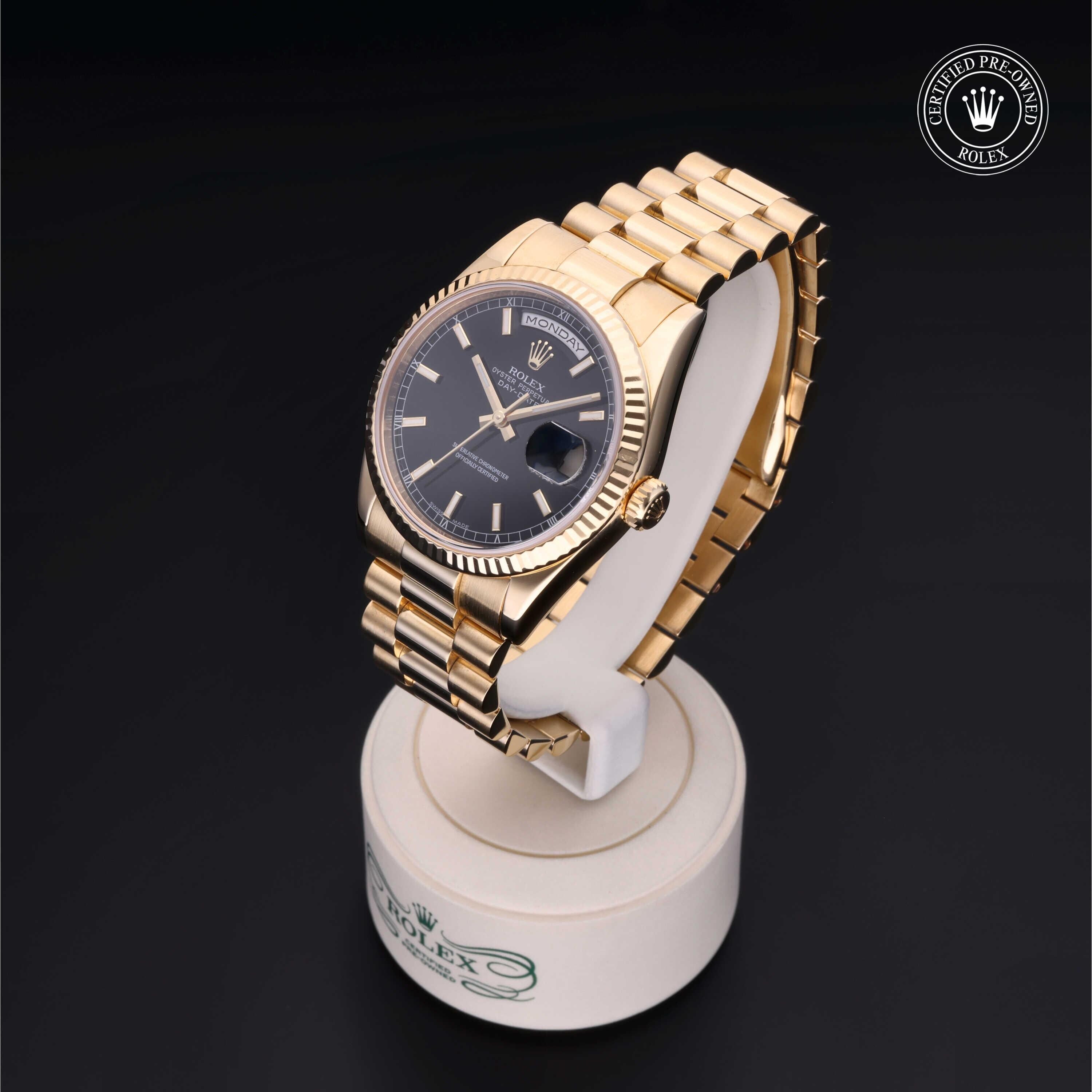 Rolex CPO Day-date M118238 front on white background