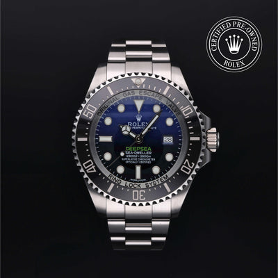 Rolex Certified Pre-owned Sea-Dweller M116660-0003 front on black background