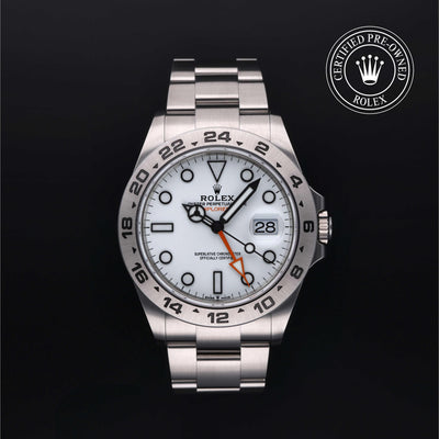 Rolex Certified Pre-owned Explorer M226570-0001 front on black background