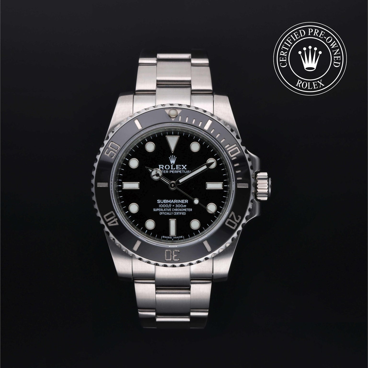 Rolex CPO Submariner M114060 front on white background