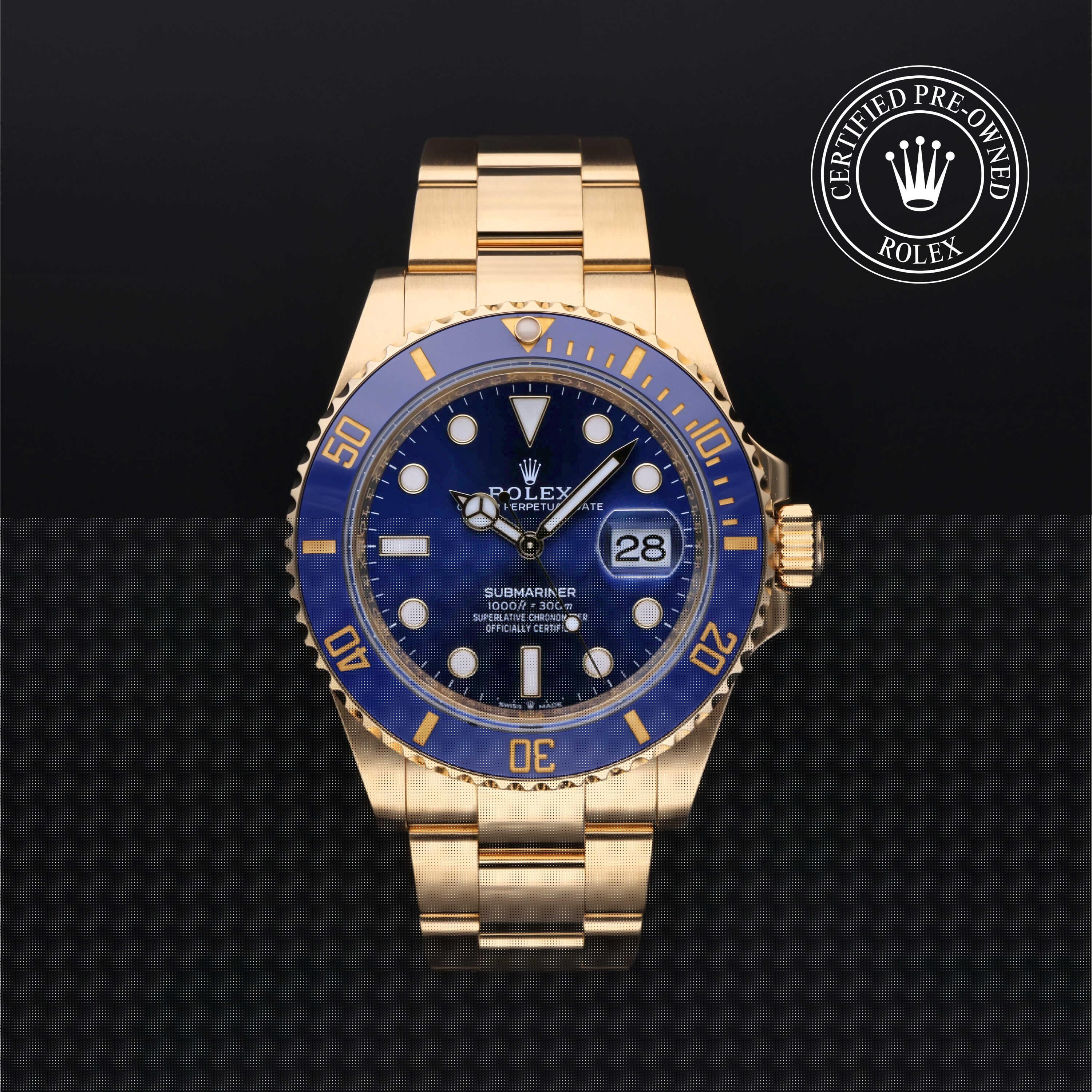 Rolex CPO Submariner M126618LB front on white background