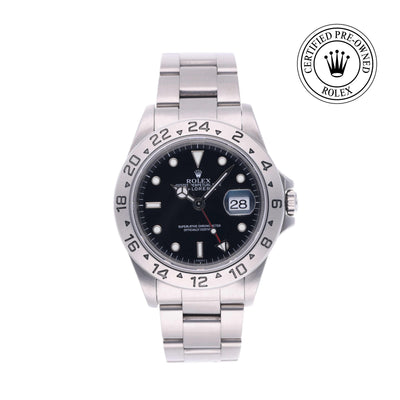 Rolex Certified Pre-owned Explorer M16570-0005 front on white background
