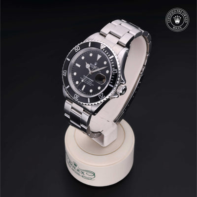 Rolex CPO Submariner M16610 front on white background