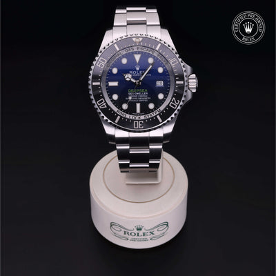 Rolex Certified Pre-owned Sea-Dweller M116660-0003 front on black background