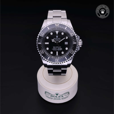 Rolex Certified Pre-owned Sea-Dweller M116660-0001 front on black background