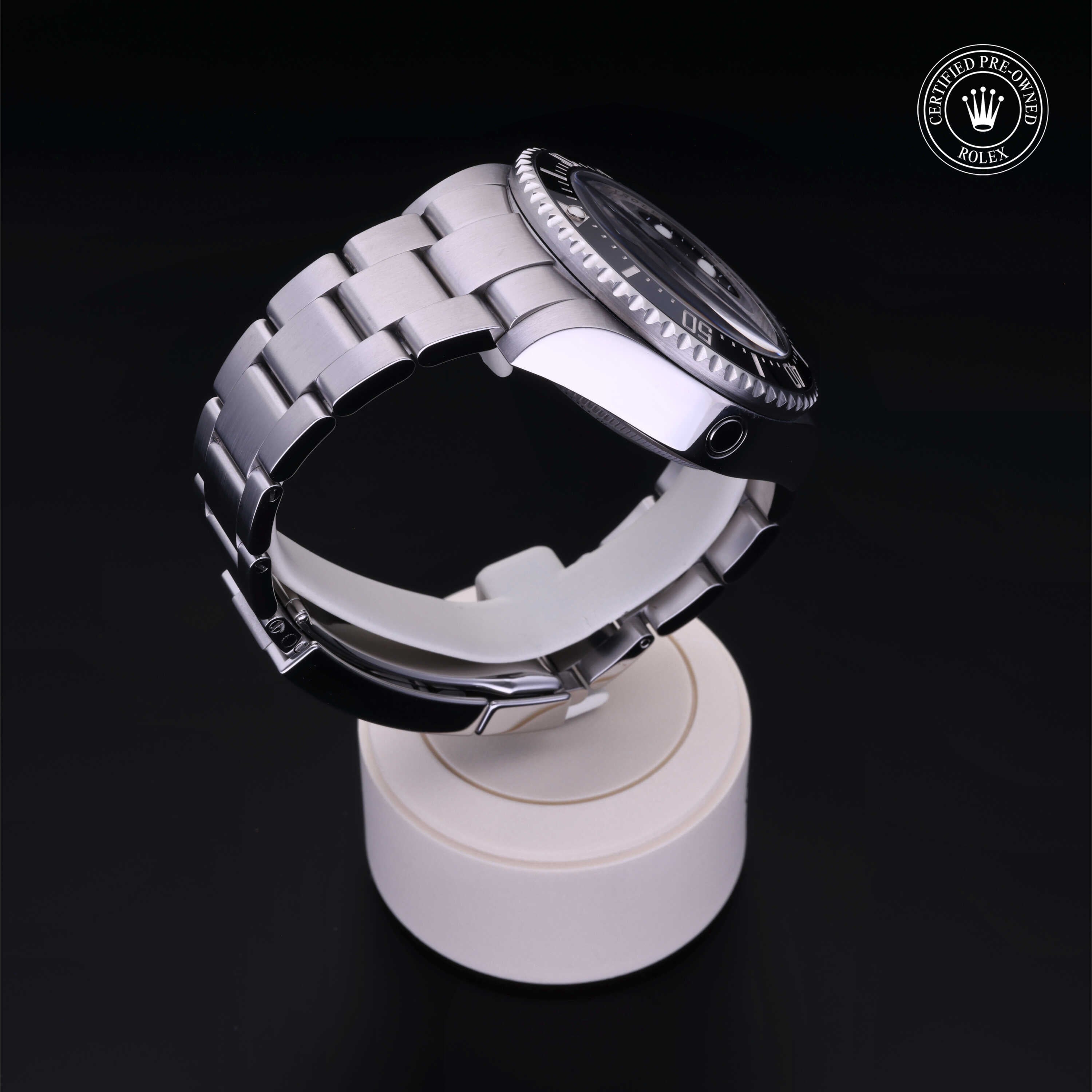 Rolex Certified Pre-owned Sea-Dweller M116660-0001 front on black background