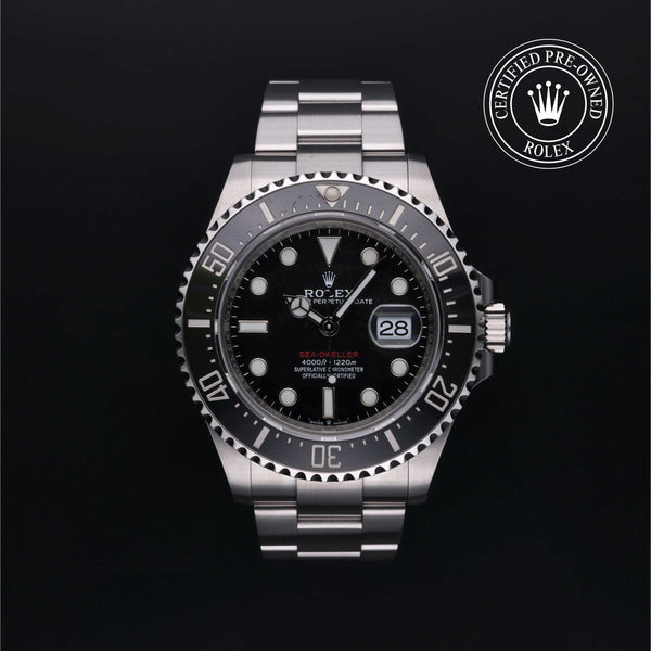 Rolex Certified Pre-owned Sea-Dweller M126600-0001 front on black background