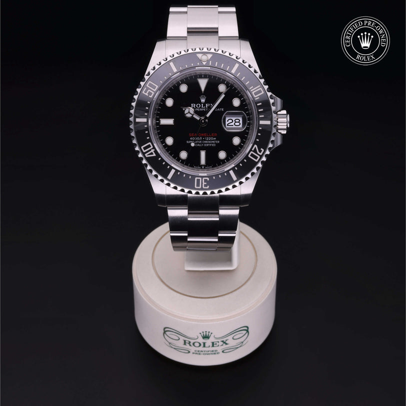 Rolex Certified Pre-owned Sea-Dweller M126600-0001 front on black background