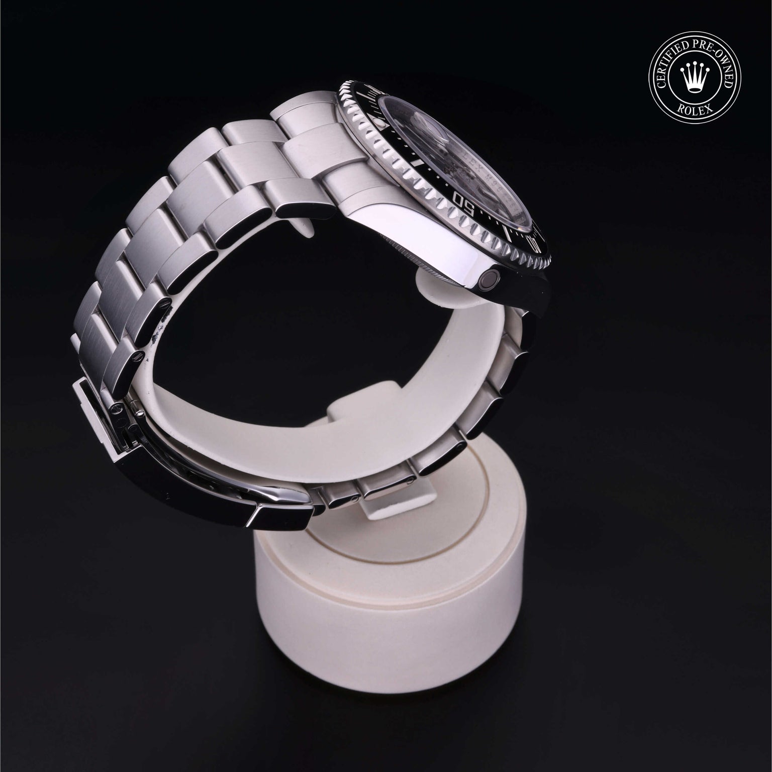 Rolex Certified Pre-owned Sea-Dweller M126600-0001 front on black background