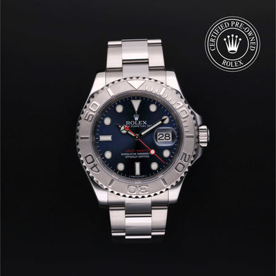 Rolex Certified Pre-owned Yacht-Master M116622-0001 front on black background