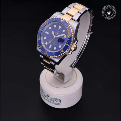 Rolex CPO Submariner M116613LB front on white background