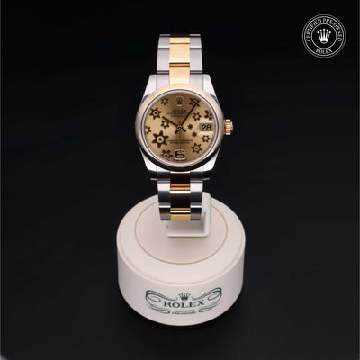 Rolex Certified Pre-owned Lady Datejust M178243-0024 front on black background