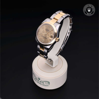 Rolex Certified Pre-owned Lady Datejust M178243-0024 front on black background