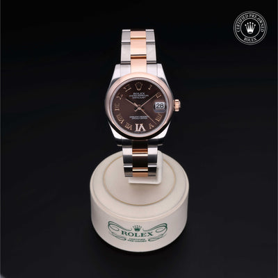 Rolex Certified Pre-owned Lady Datejust M178241-0074 front on black background