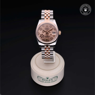 Rolex Certified Pre-owned Lady Datejust M178241-0069 front on black background