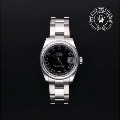 Rolex Certified Pre-owned Lady Datejust M178240-0013 front on black background