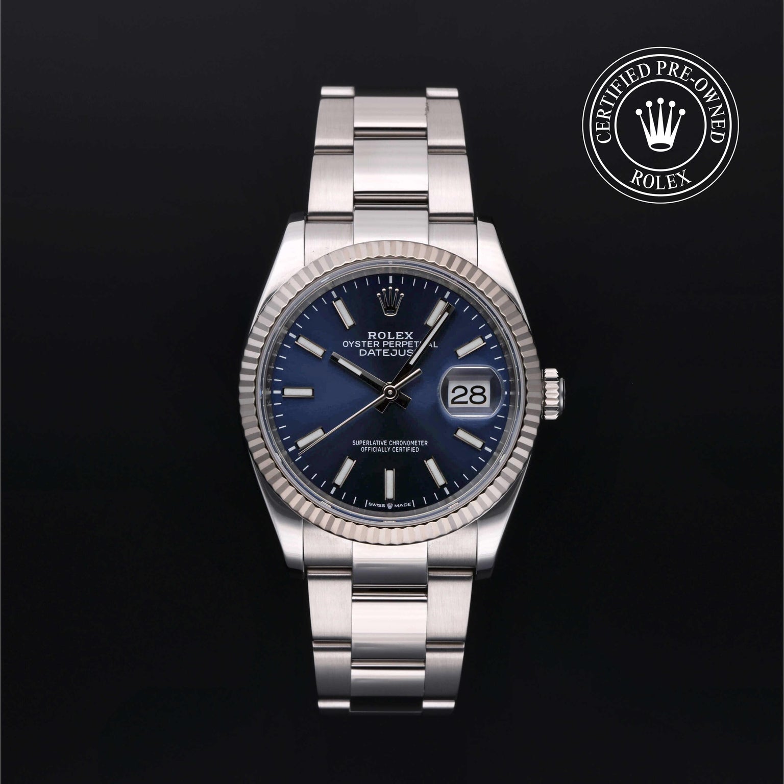 Rolex CPO Datejust M126234 front on white background
