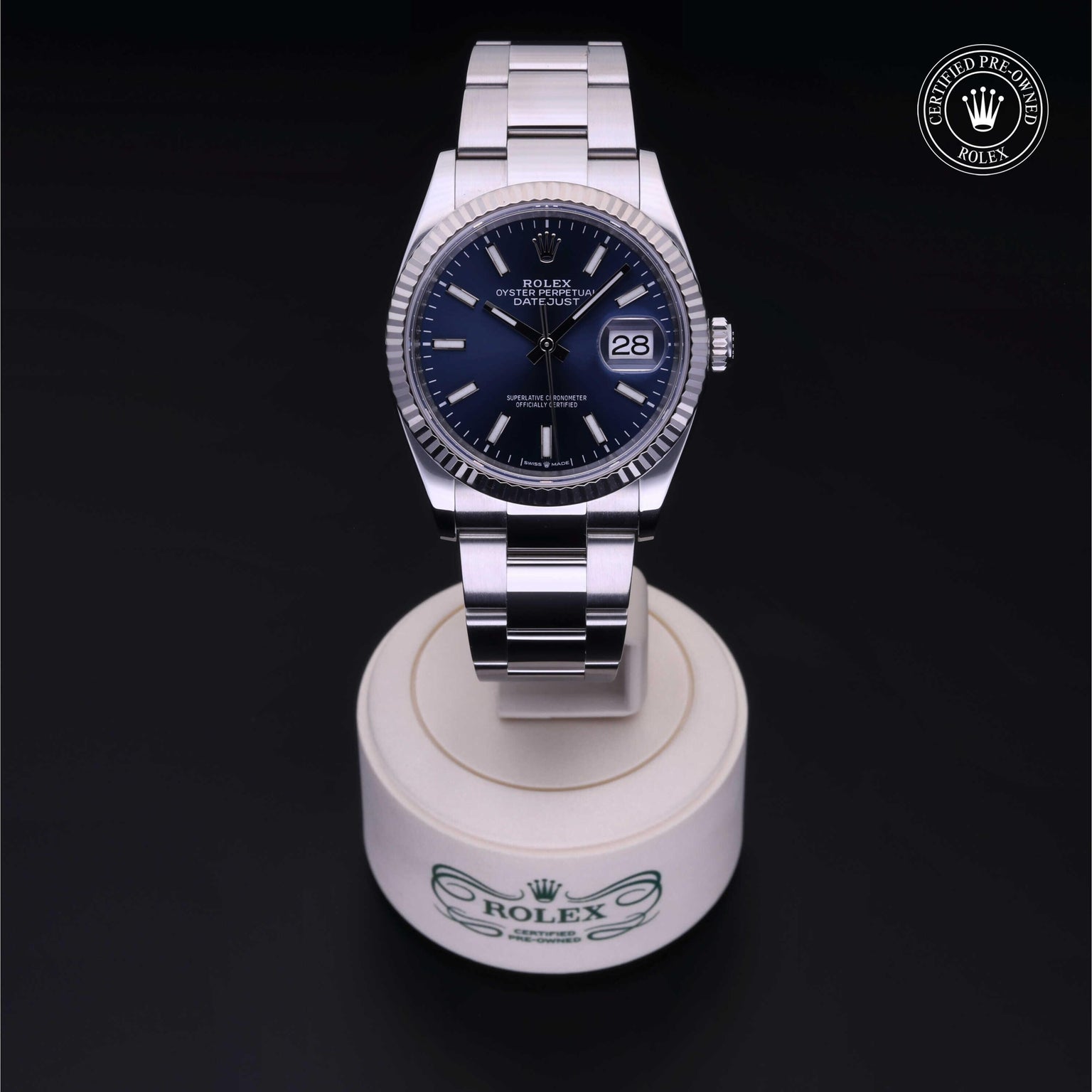 Rolex CPO Datejust M126234 front on white background
