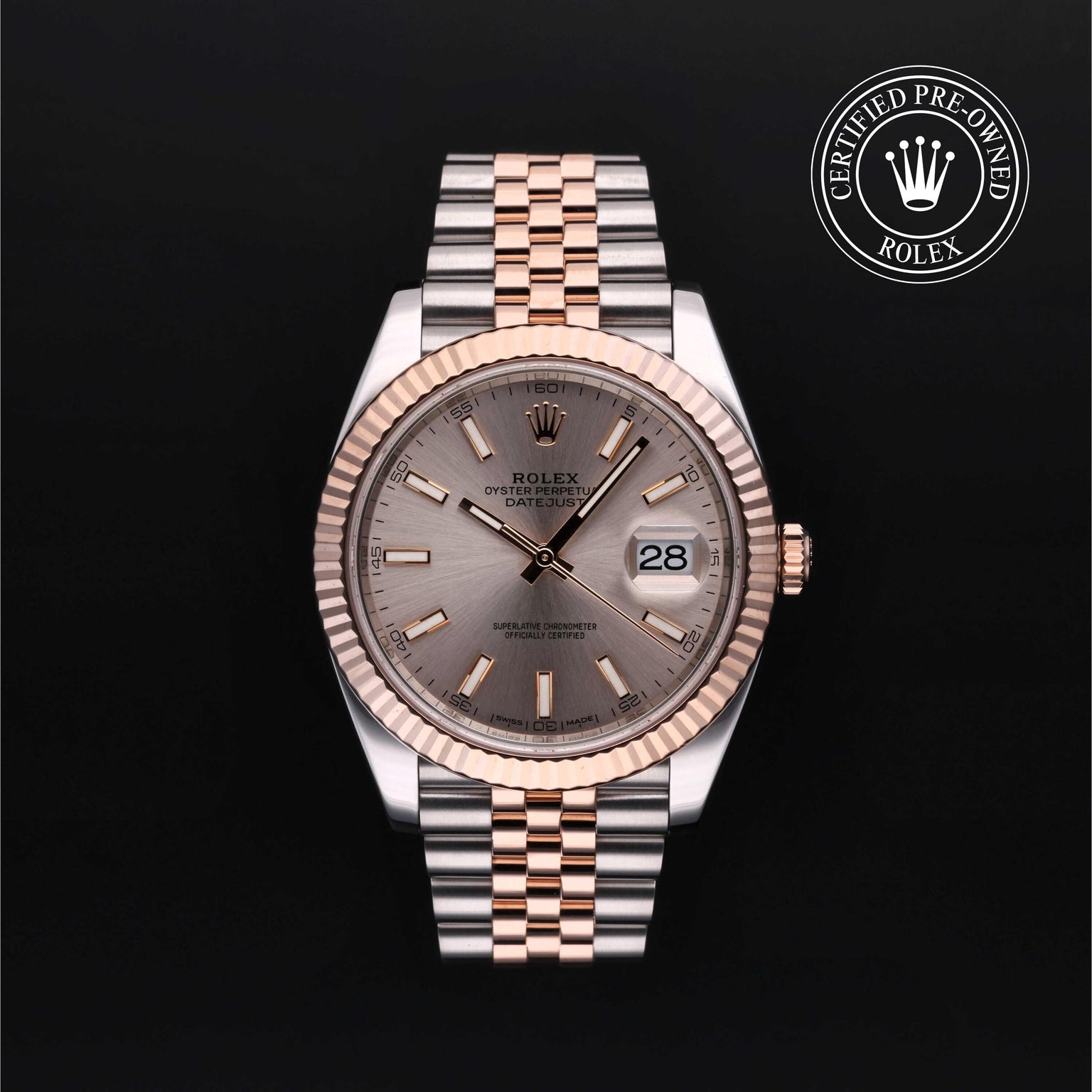 Rolex CPO Datejust M126331 front on white background