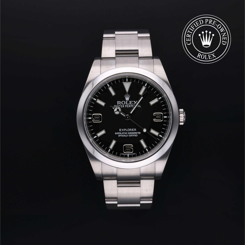 Rolex CPO Explorer M214270 front on white background