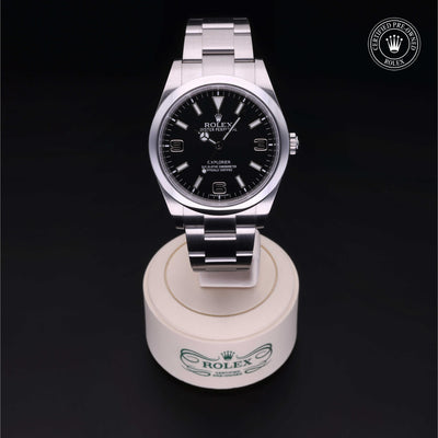 Rolex CPO Explorer M214270 front on white background