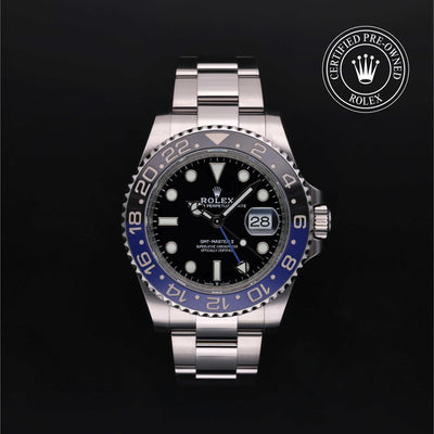 Rolex CPO GMT M126710BLNR front on white background
