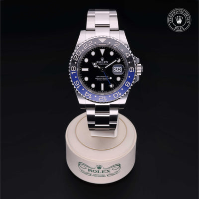 Rolex CPO GMT M126710BLNR front on white background