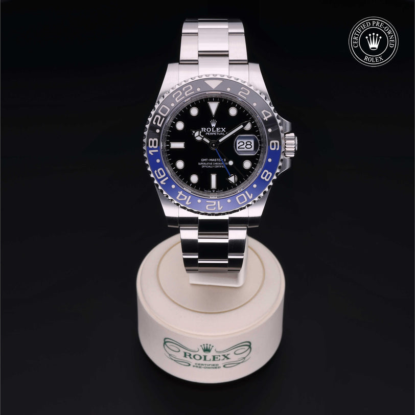 Rolex CPO GMT M126710BLNR front on white background