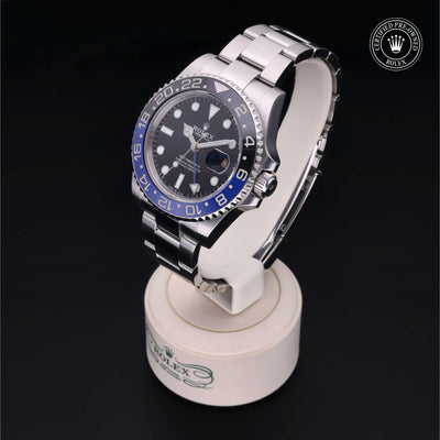 Rolex CPO GMT M126710BLNR front on white background
