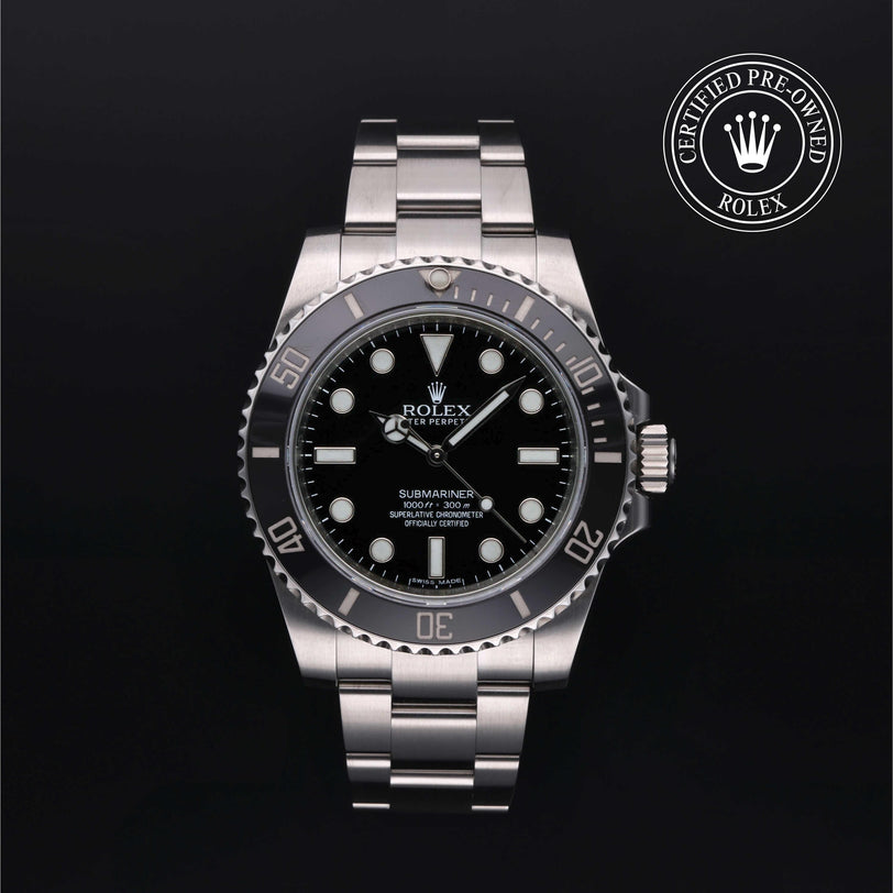 Rolex Certified Pre-owned Submariner M114060-0002 front on black background