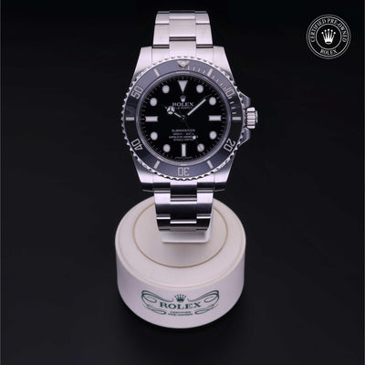 Rolex Certified Pre-owned Submariner M114060-0002 front on black background