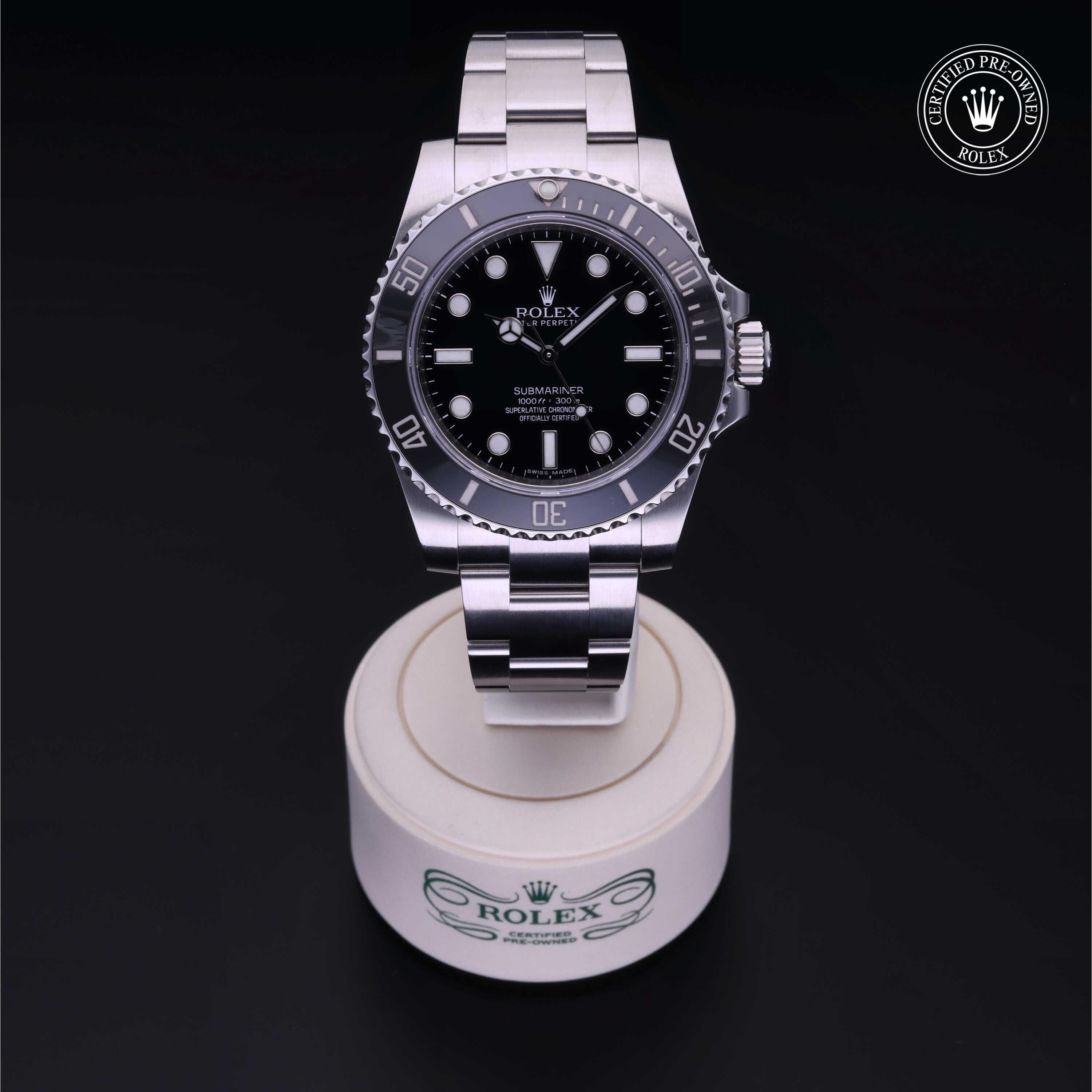 Rolex Certified Pre-owned Submariner M114060-0002 front on black background