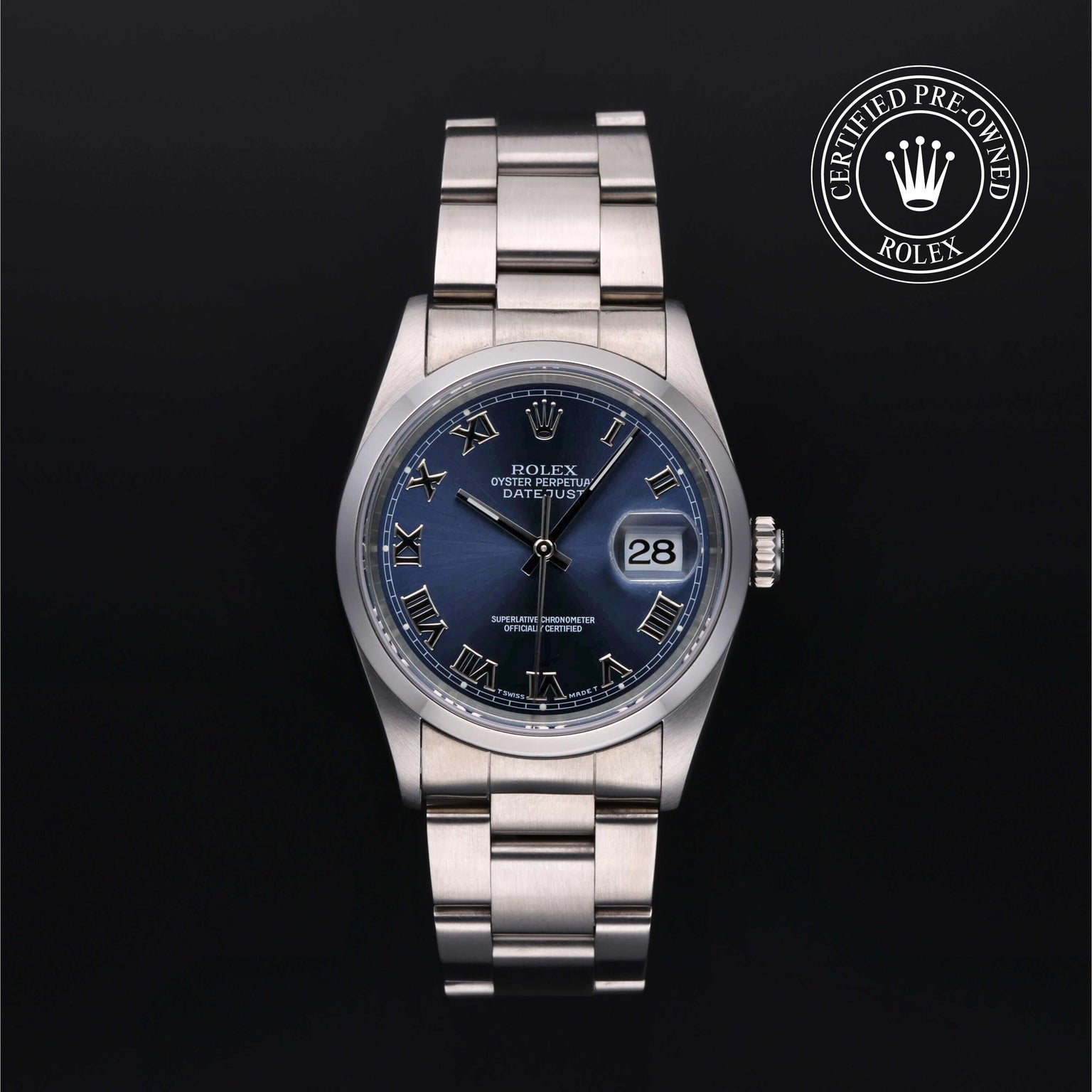 Rolex CPO Datejust M16200 front on white background