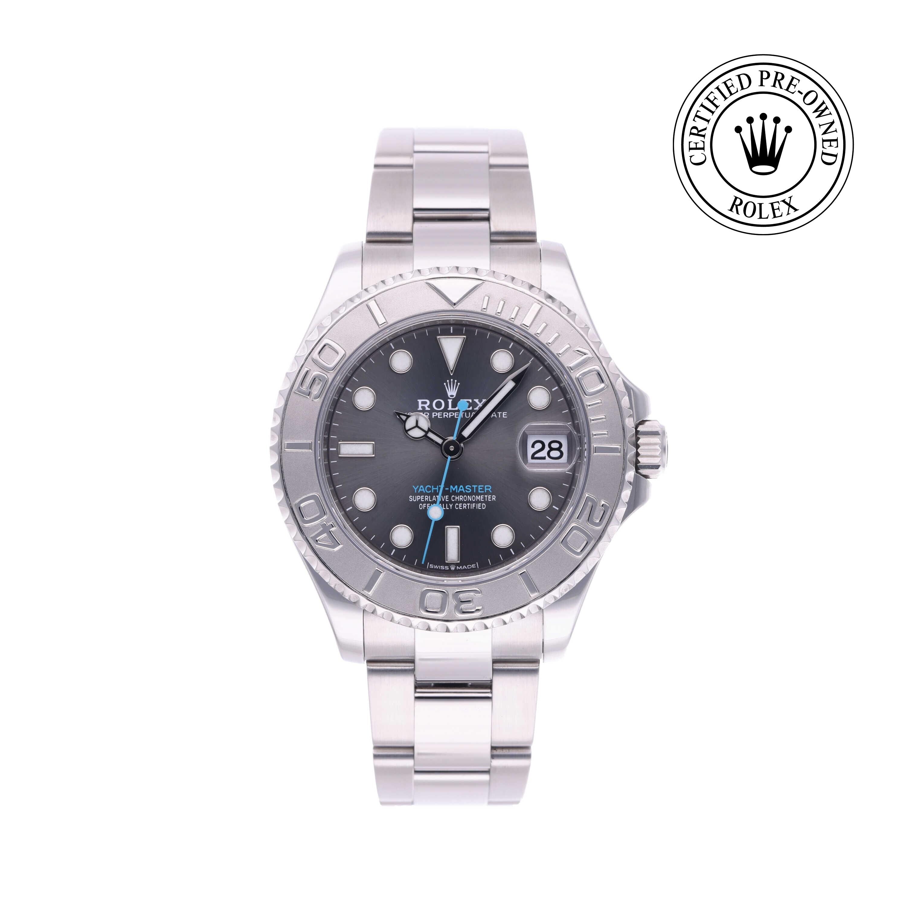 Rolex Certified Pre-owned Yacht-Master M268622-0002 front on white background