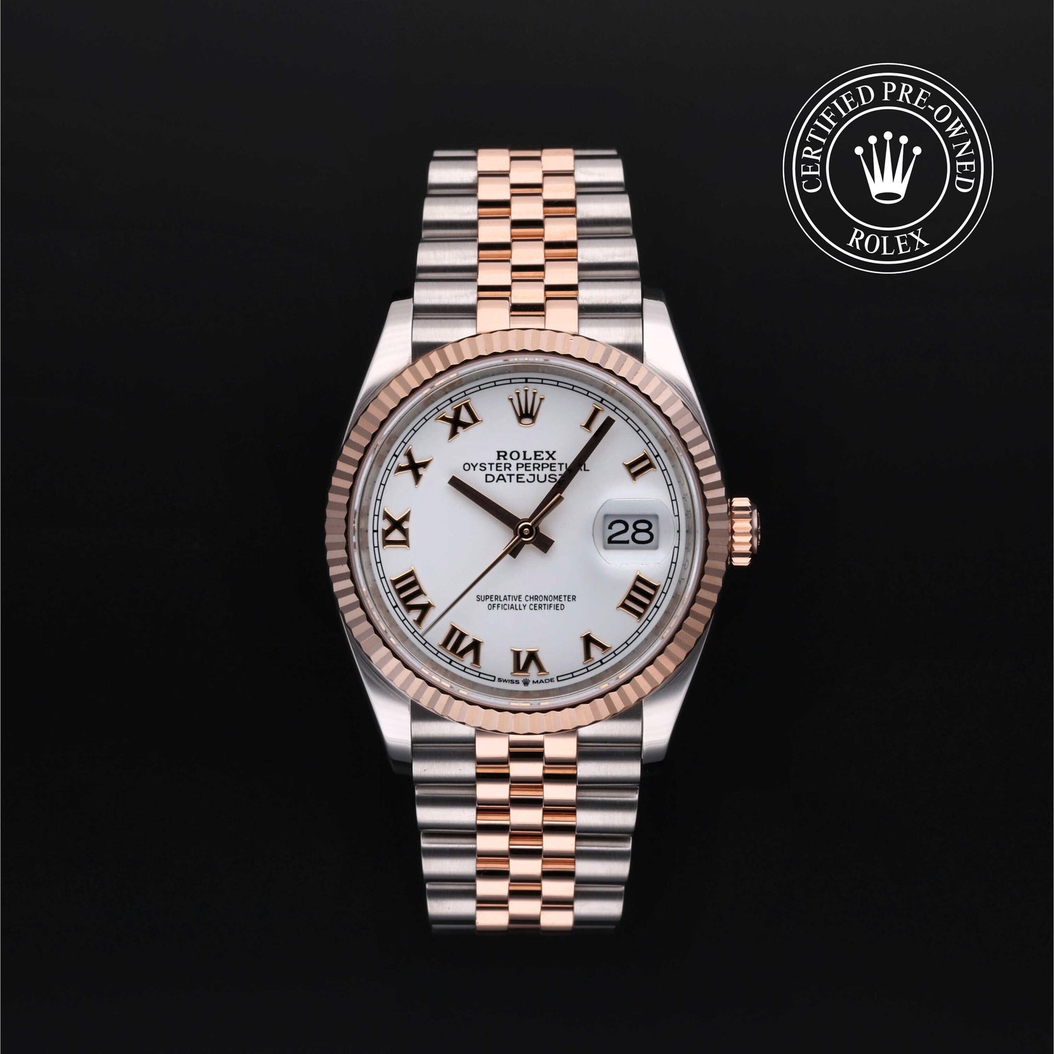 Rolex CPO Datejust M126231 front on white background