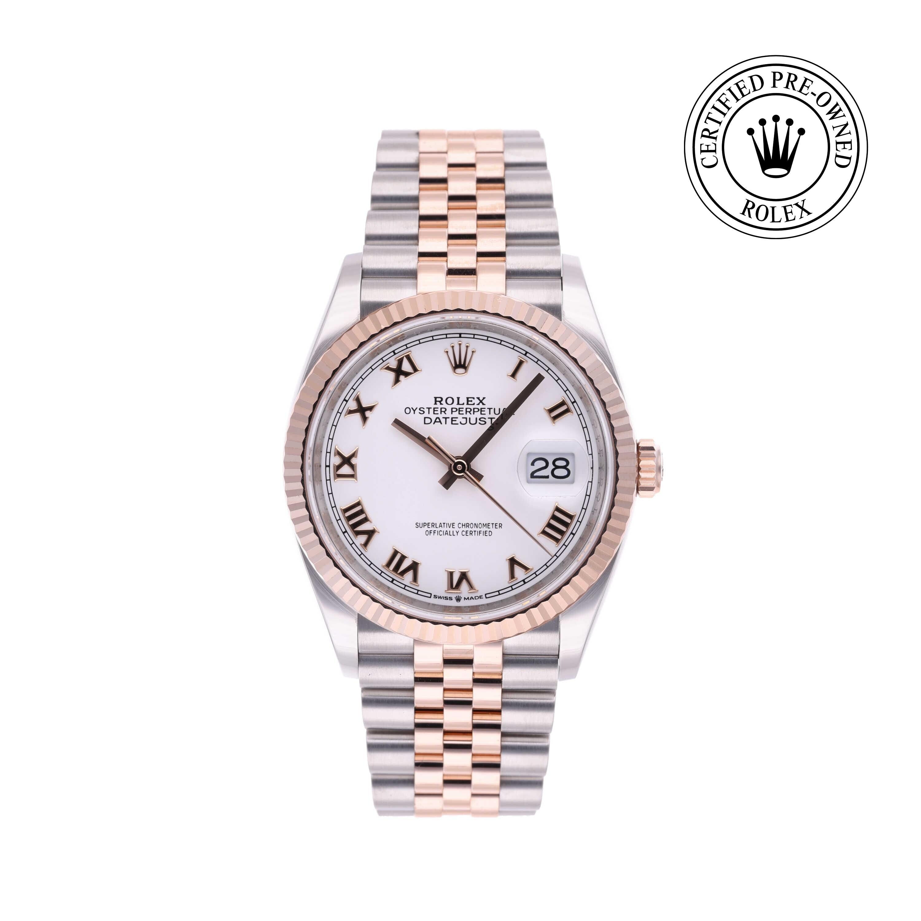 Rolex CPO Datejust M126231 front on white background