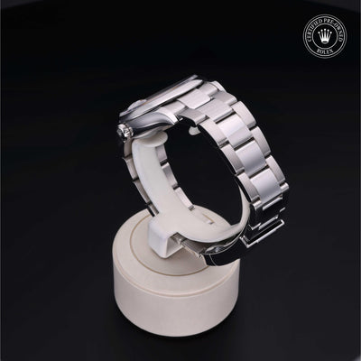 Rolex Certified Pre-owned Datejust M126200-0006 front on black background