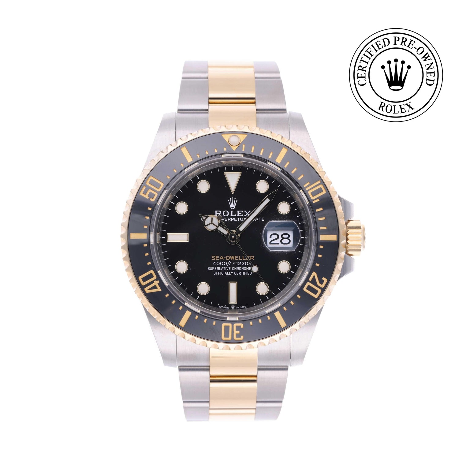 Rolex CPO Sea-Dweller M126603 front on white background