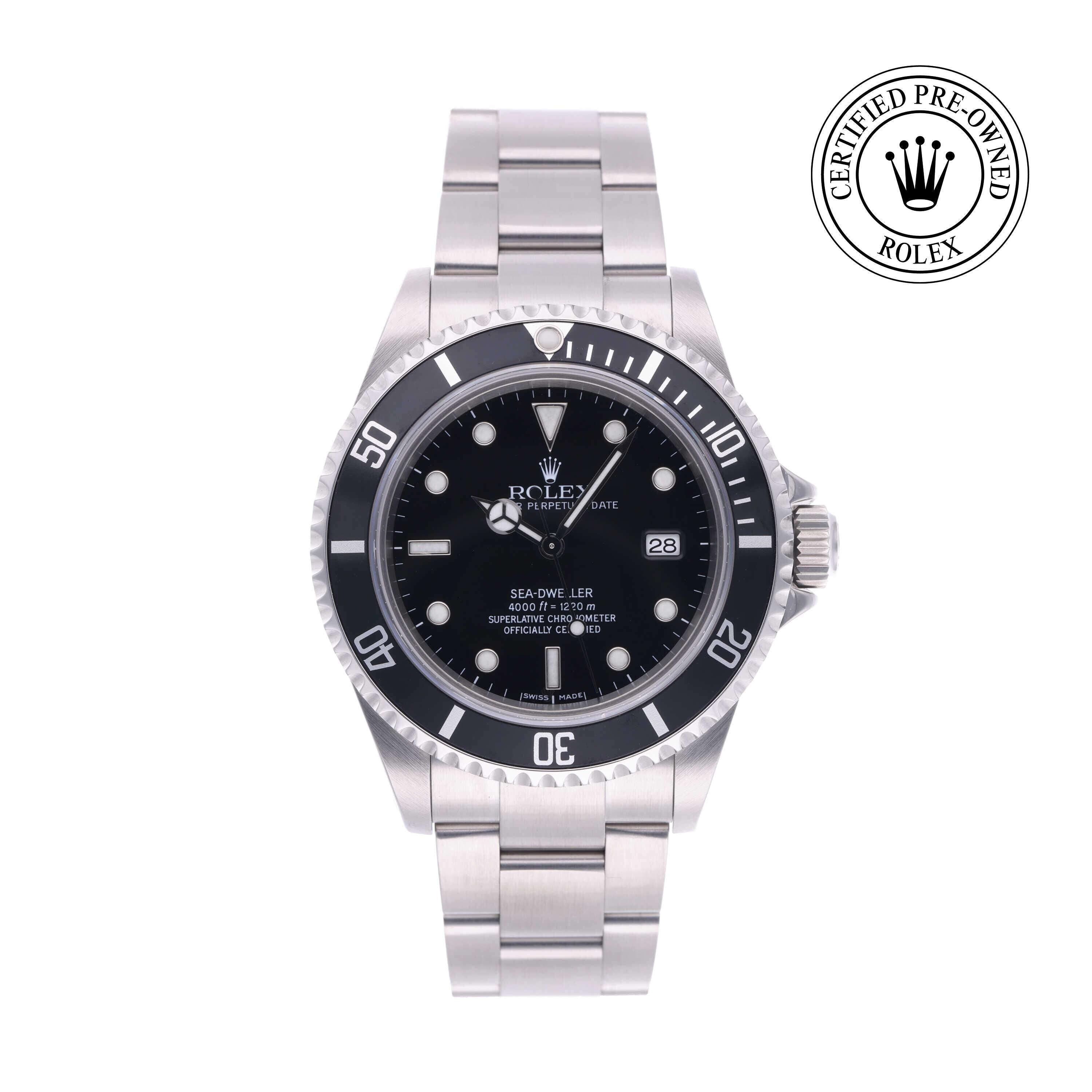 Rolex Certified Pre-owned Sea-Dweller M16600-0003 front on white background