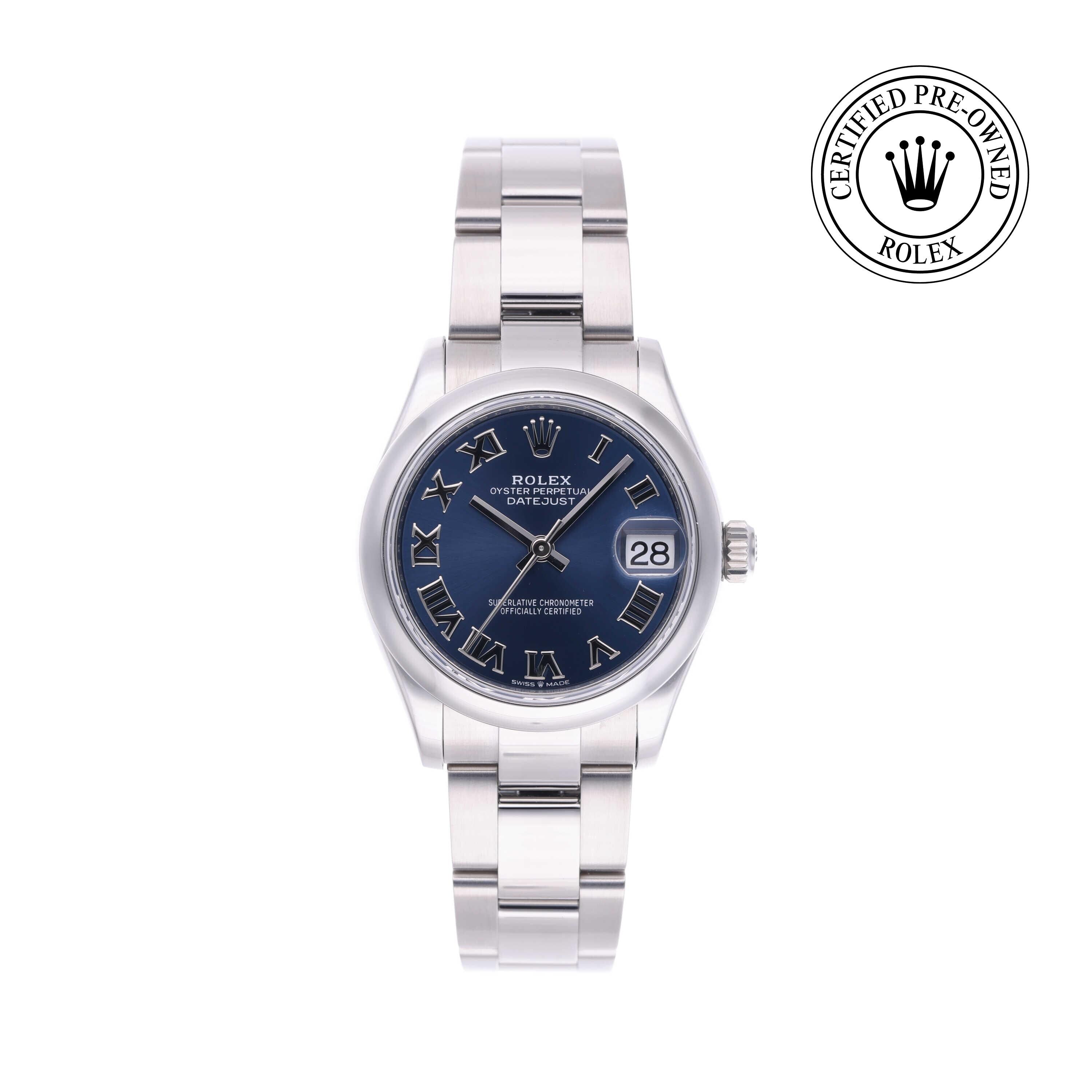 Rolex Certified Pre-owned Lady Datejust M278240-0017 front on white background