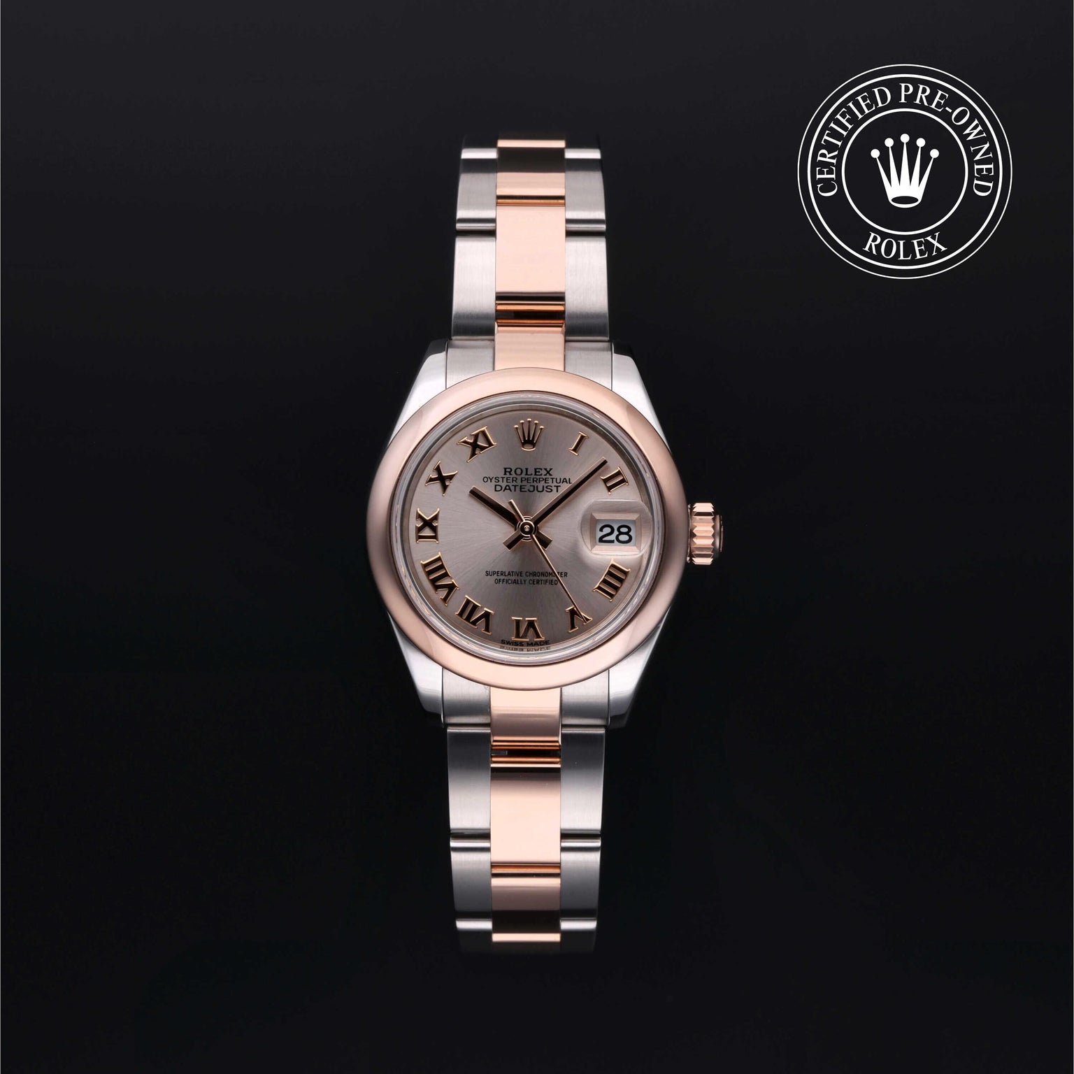 Rolex CPO Lady Datejust M279161 front on white background